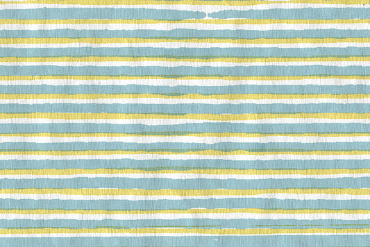 Stripes & Underscore: Ocean & Yellow on White Handmade Paper ~100gsm Set of 5 56x76cm each
