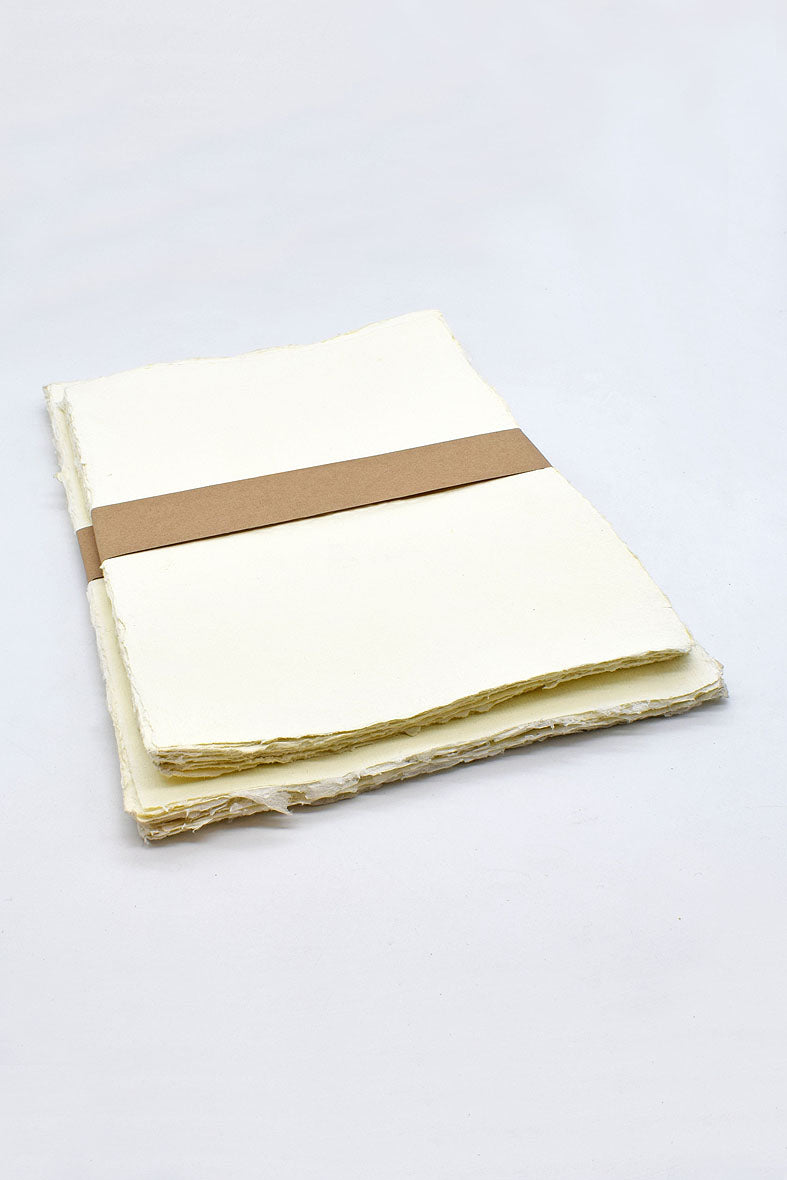 Ivory White Deckle Edged Artists' Paper 180-275gsm, Set of 20