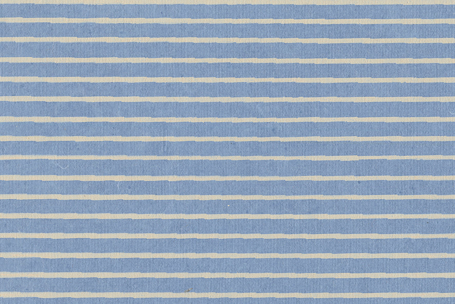 Stripes: White on Boy Blue Handmade Paper ~100gsm Set of 5 50X70cm each