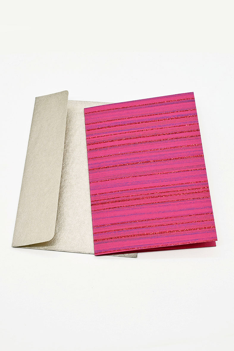 Glitter Lines Print Gift Card with Envelope 6x4, 2 Set of 6