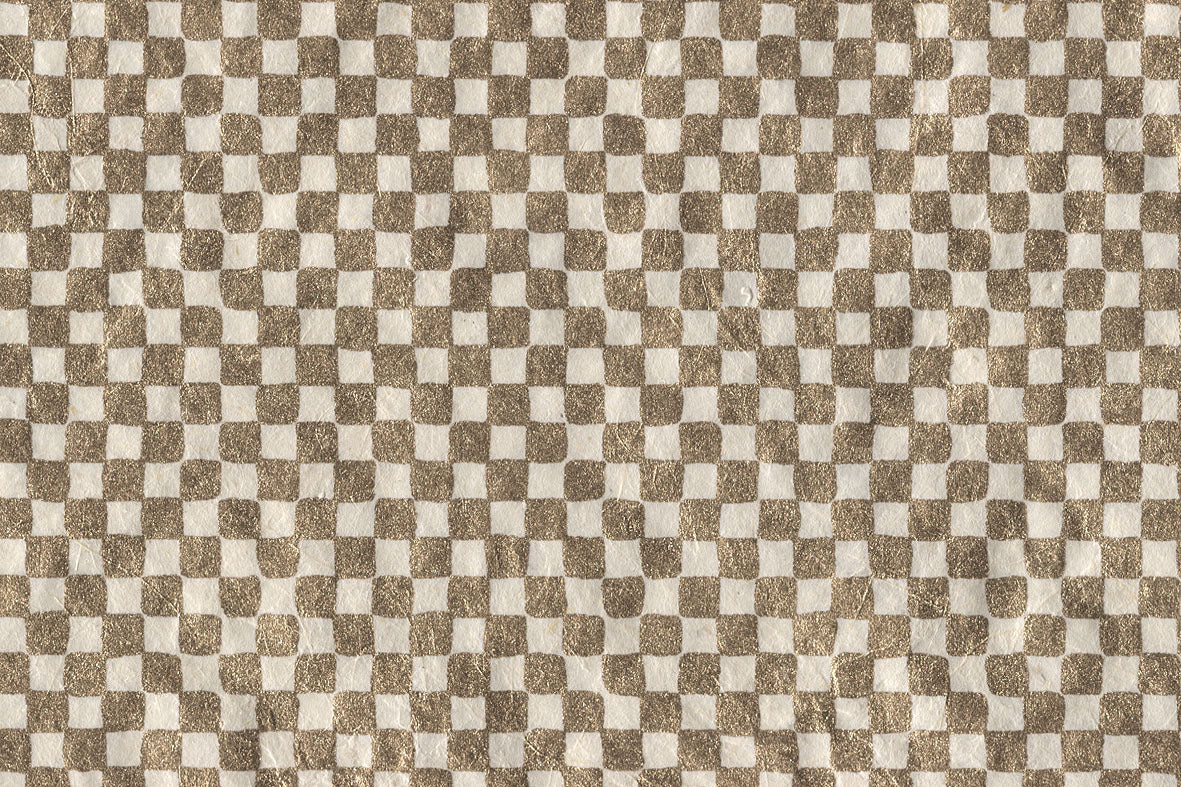 Checker Grid Print Cotton Rag Handmade Paper