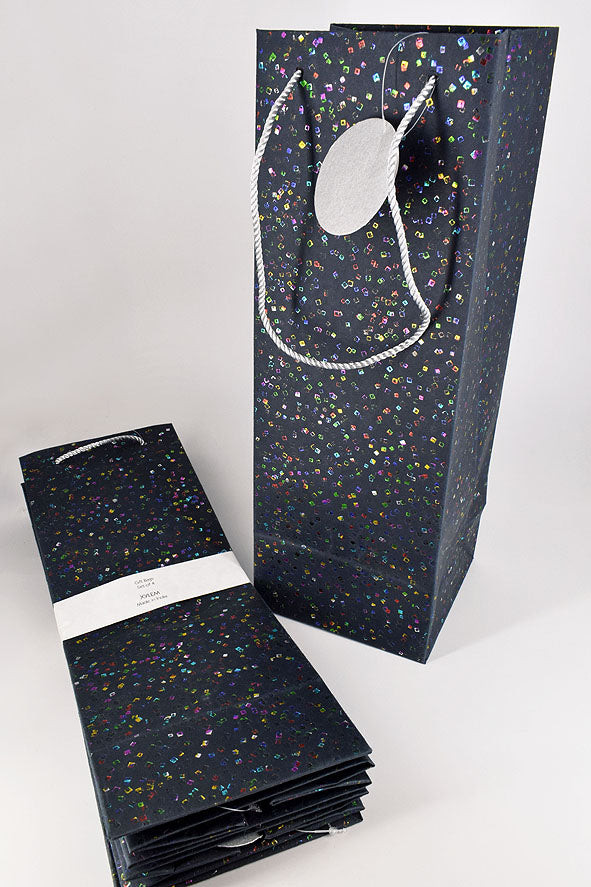 Squares Scatter Black Gift Bags, Set of 4