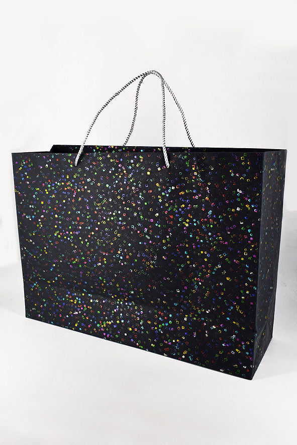 Squares Scatter Black Gift Bags, Set of 4