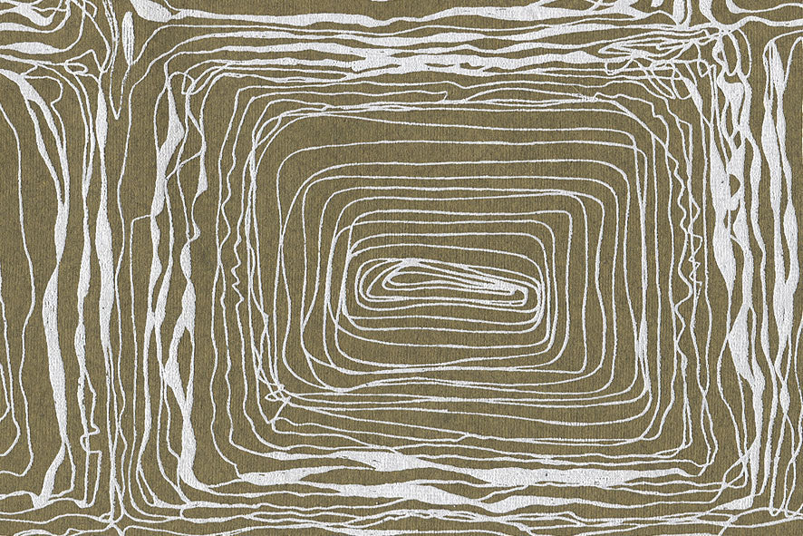 Squiggle Mazes: White on Green Handmade Paper ~100gsm Set of 5 50X70cm each