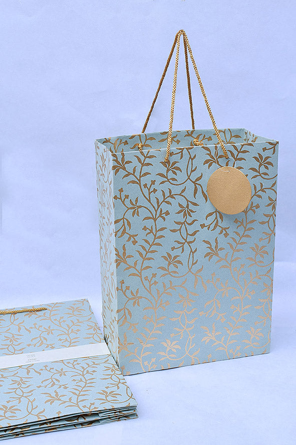 Climbing Vines Blue Gift Bags, Set of 4