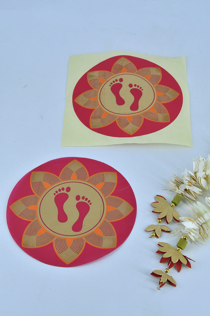 Laxmi Kadam Floor Stickers, Set of 2, 5x5