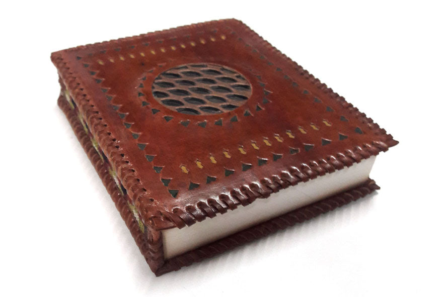 Kutch Leather Applique Bound Blank Pages Notebook Online