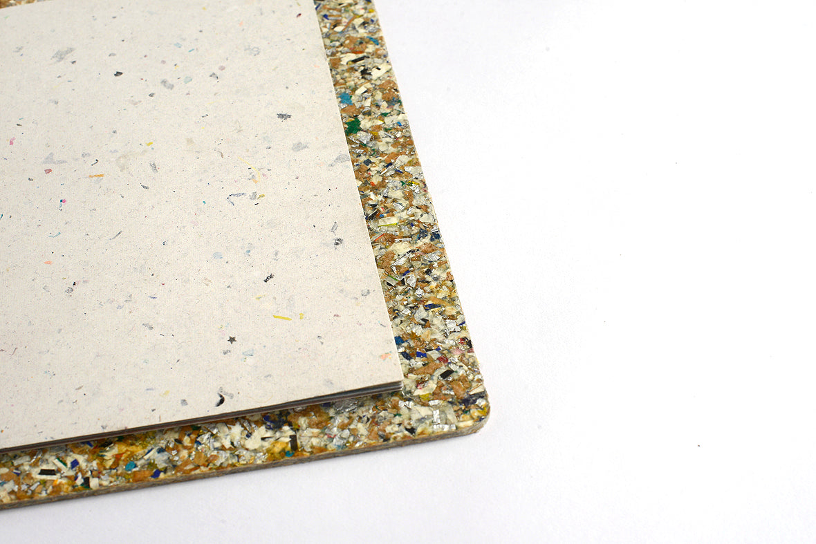 Tetrapack mosaic Clipboard with 20 A4 sheets assorted handmade paper