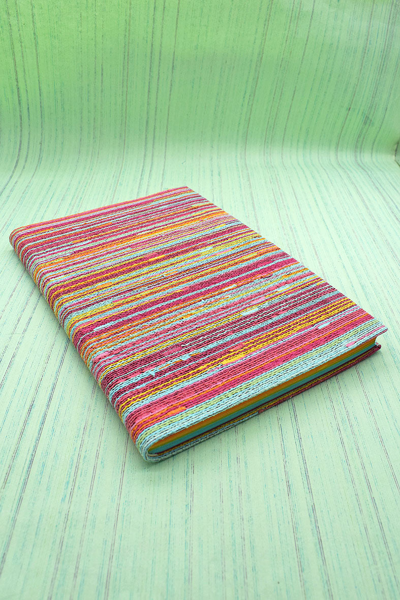 Multi Brights Paper Yarn Weave Handmade Hardbound Notebook Online