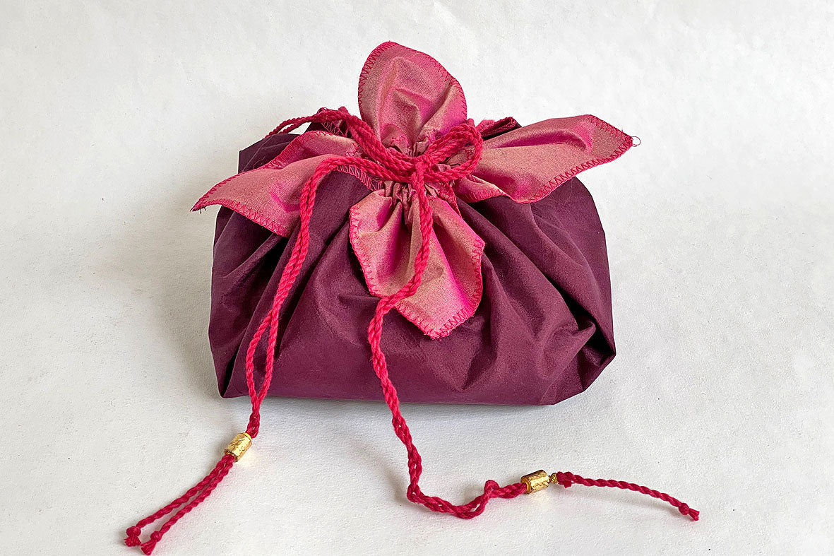 Festive Giving: Silk Drawstring Pouch | Rickshaw Recycle