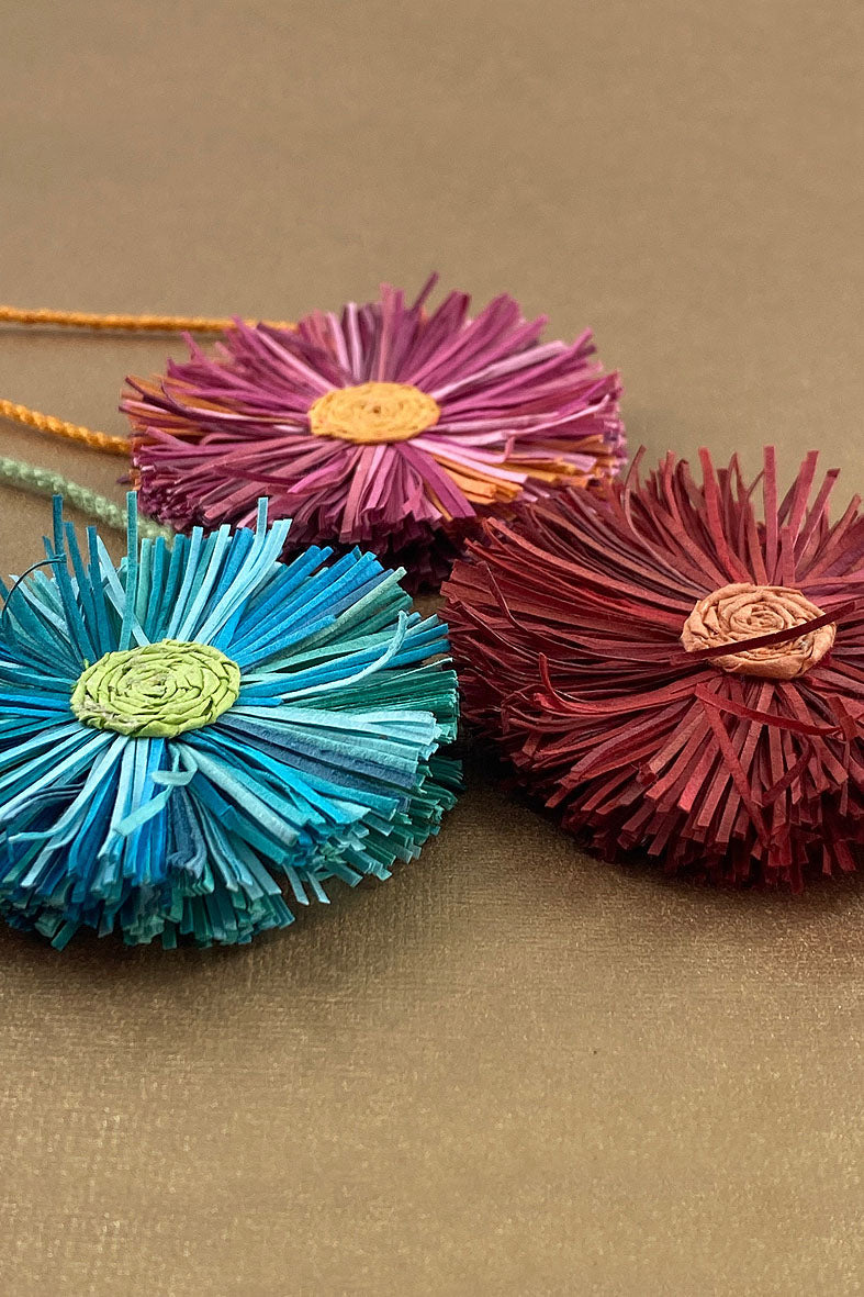 Buy Paper Shred Unicolour With Tassels Handmade Paper Rakhi Online