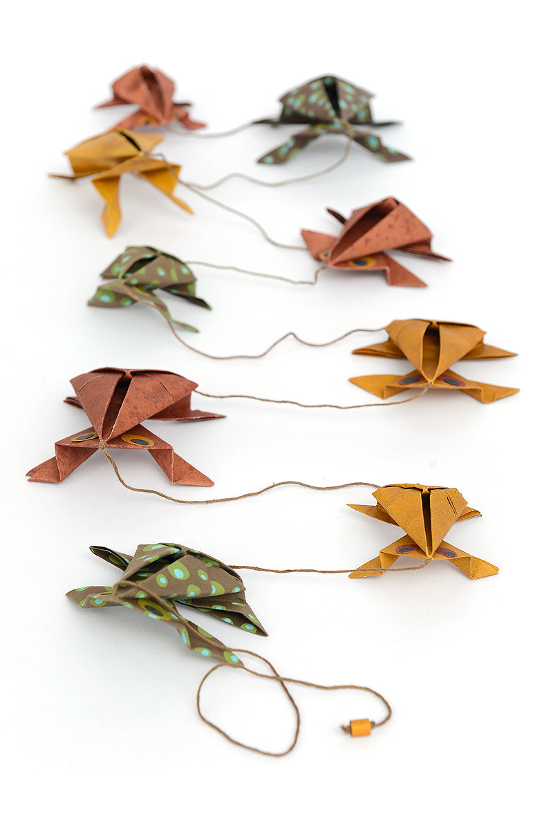 Decor: Origami Frog Handmade Paper Ornamental String