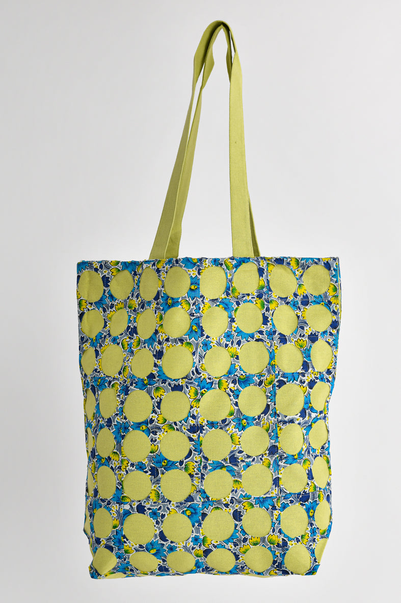 Chintz Rounds Green Cotton Tote Bag Online