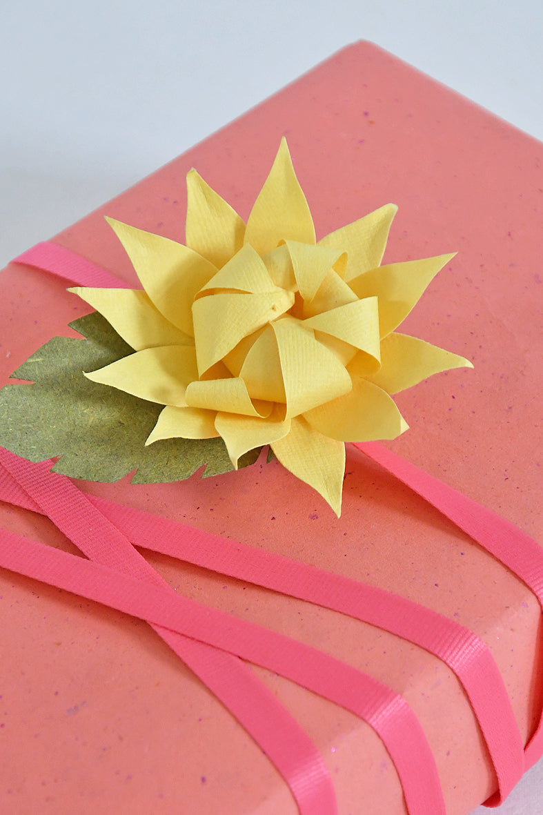 Dahlia Handmade Paper Flower Gift Topper With Ribbon Online