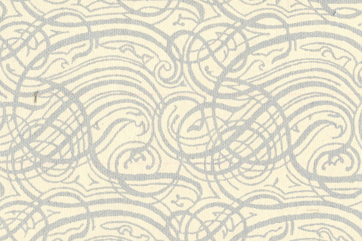 Silver on Light Cream Calligraphy Printed Handmade Paper Online