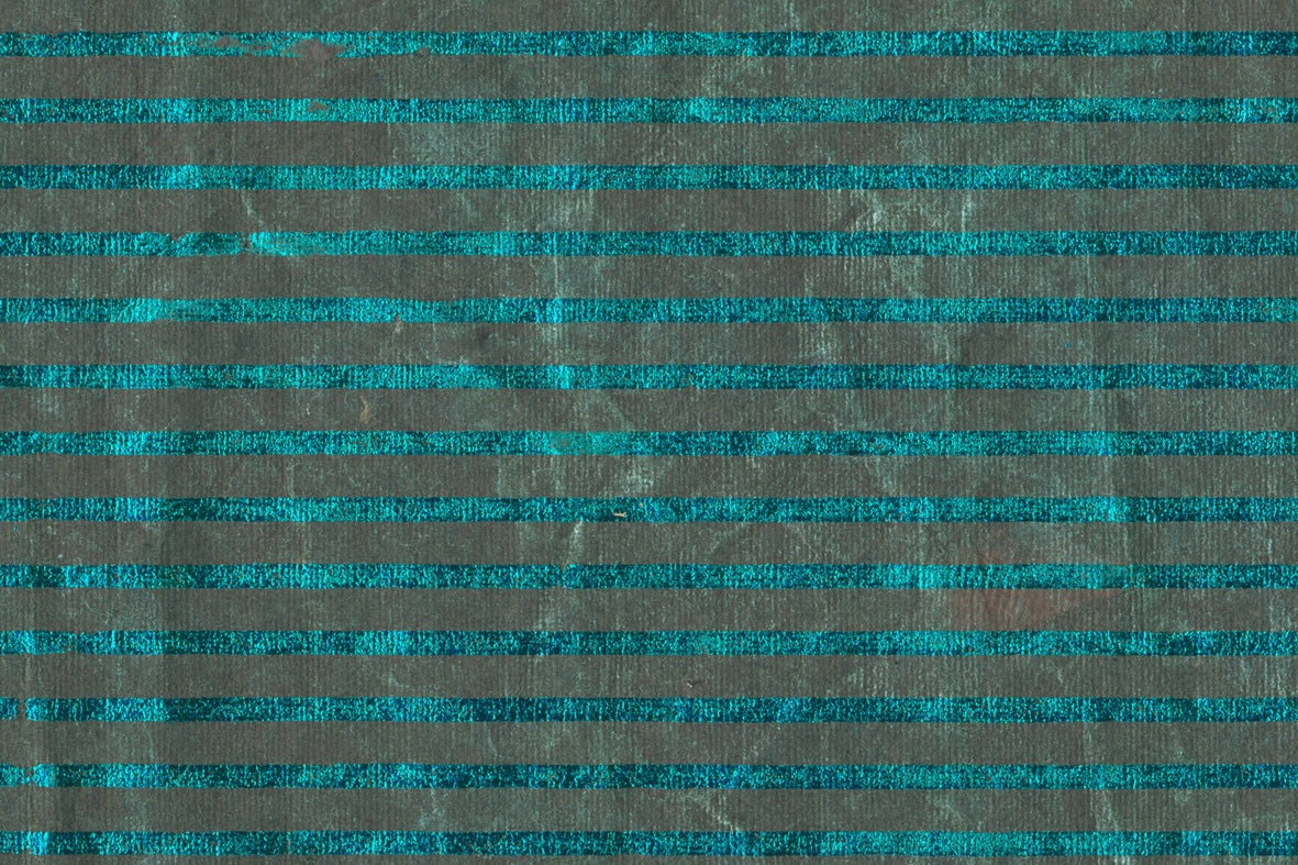 Stripes: Metallic Green on Black Green Metallic Batik Handmade Paper