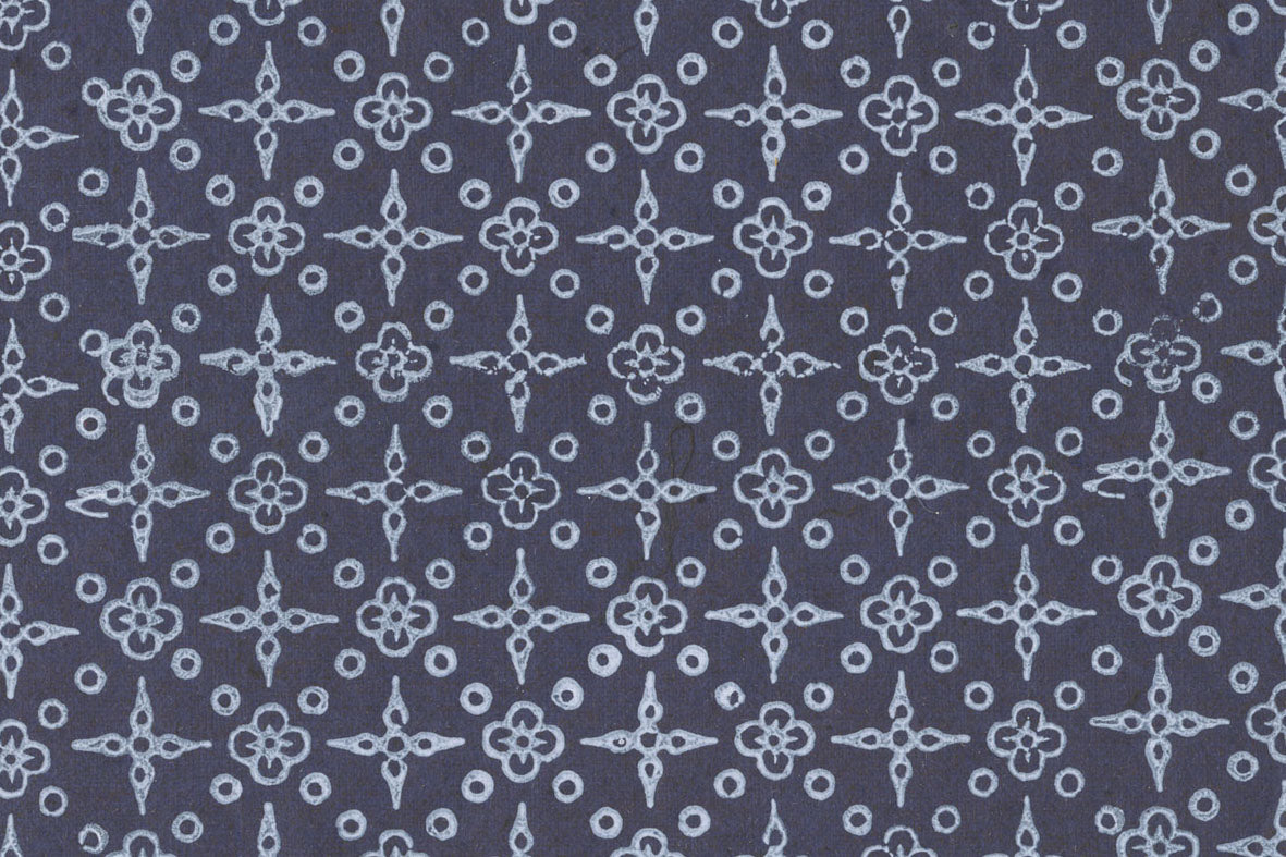 White on Navy Blue Bandhni Geometric Printed Handmade Paper Online