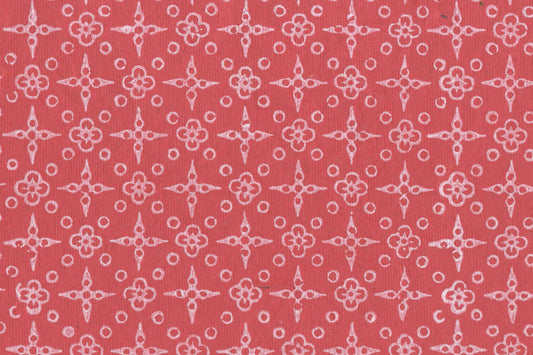 White on Red Bandhni Geometric Printed Handmade Paper Online