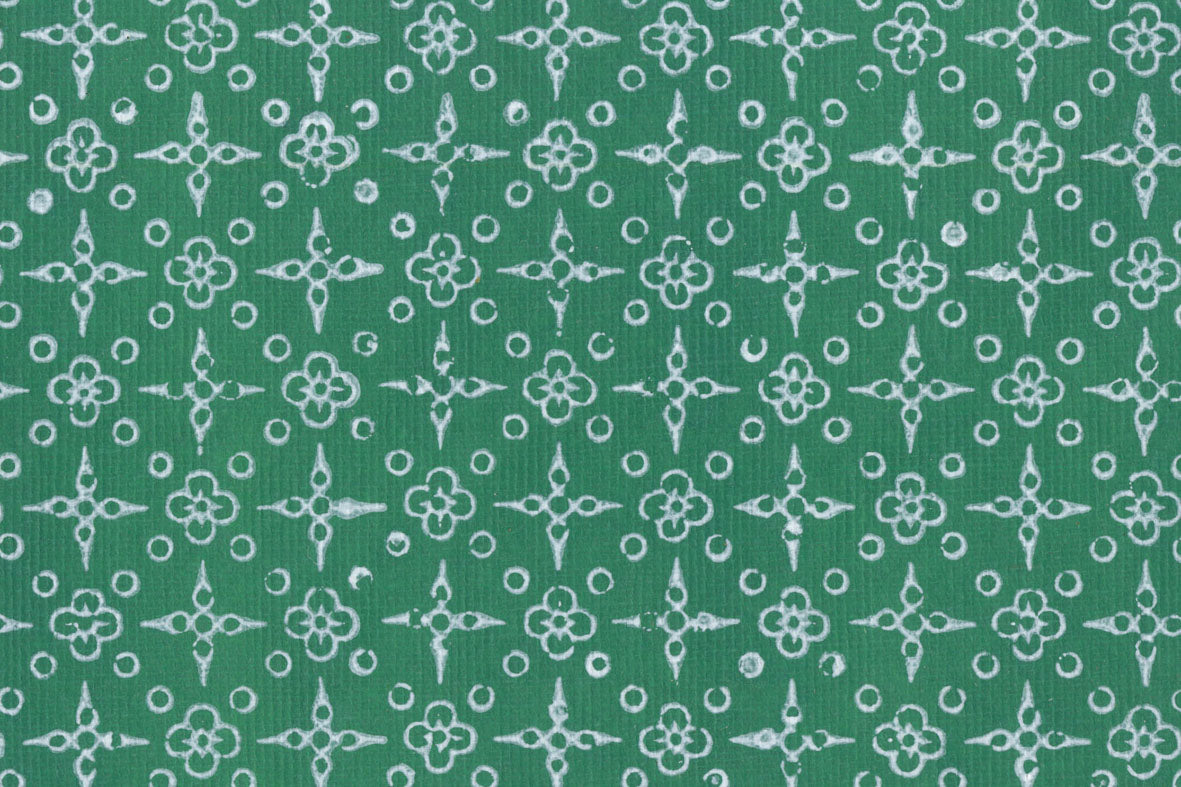 White on Green Bandhni Geometric Printed Handmade Paper Online