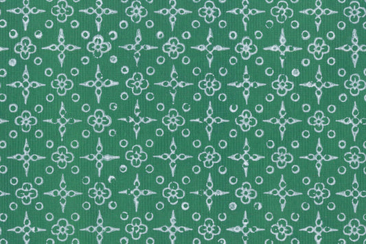 White on Green Bandhni Geometric Printed Handmade Paper Online