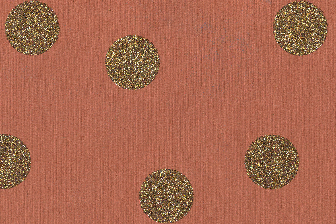 Glitter Dots Gold On Spice Orange Handmade Paper Gift Wrap Online