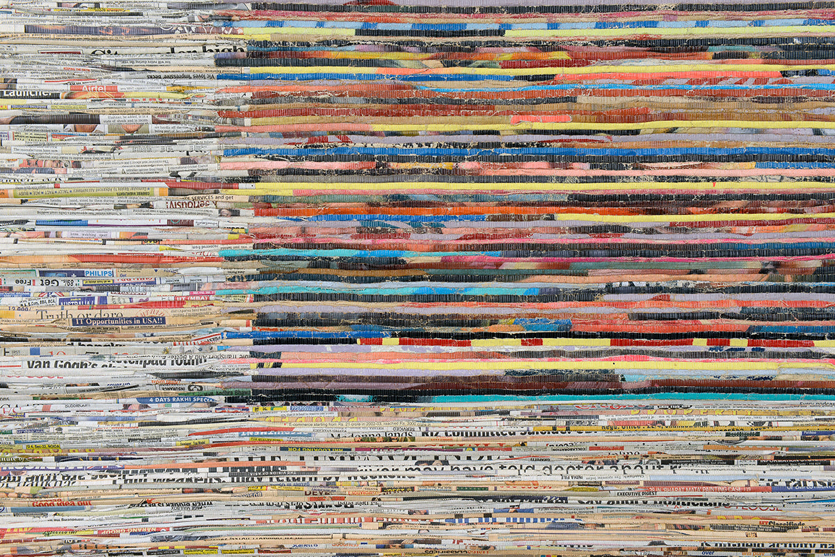 Newspaper Surface & Coloured Canvas Centre Edition Paper Wall Art Online