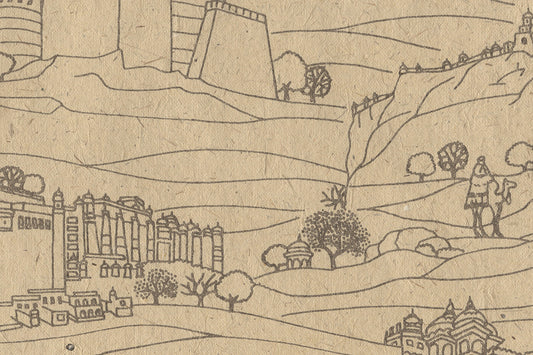 Brown Gold On Desert Sand Forts Printed Handmade Paper Online