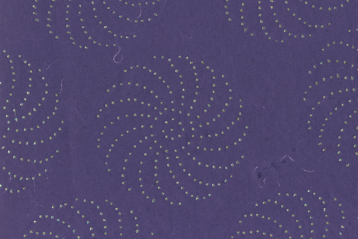 Silver On Ultra Purple Glitter Pirouettes Printed Handmade Paper Online