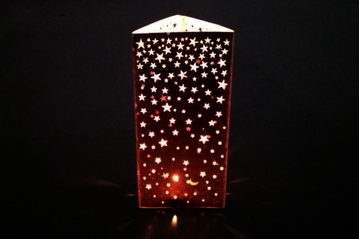 Stars Cutwork Cover with Bottle Tealight Handmade Paper Lamp Online