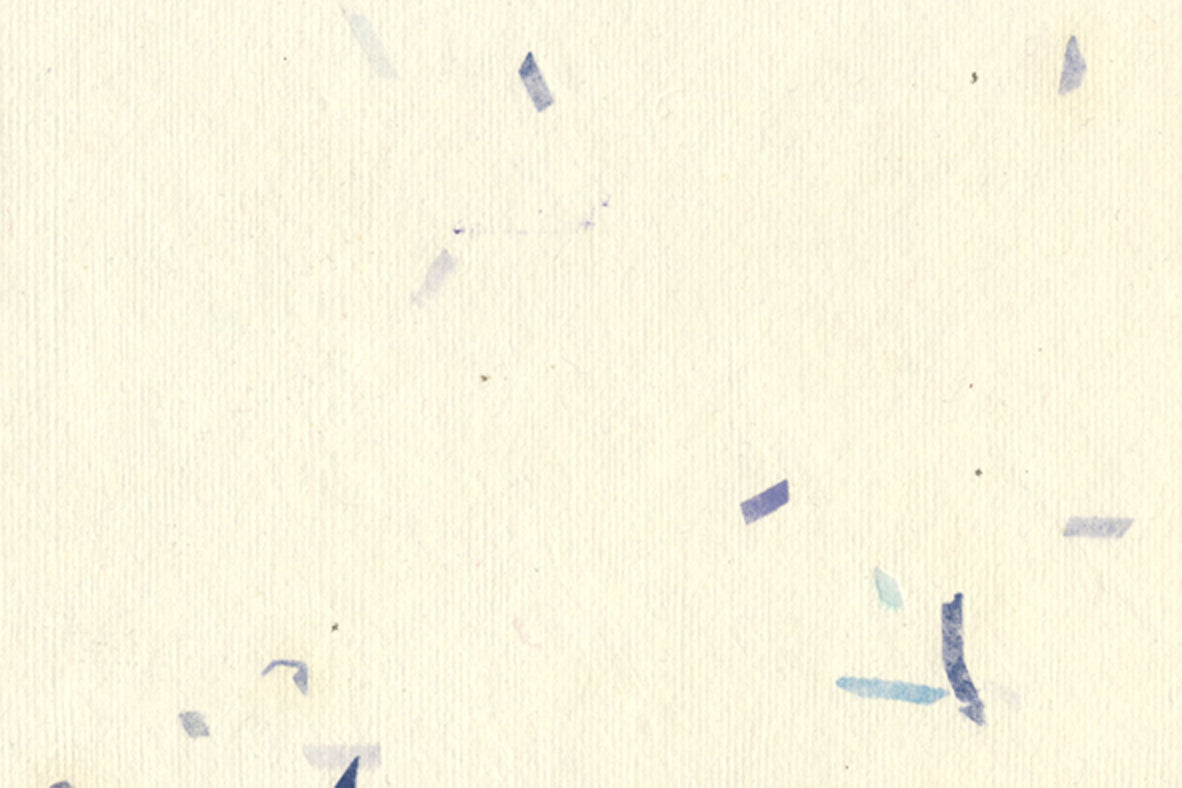 Warm White with Mix Blue Brights Chips Handmade Paper