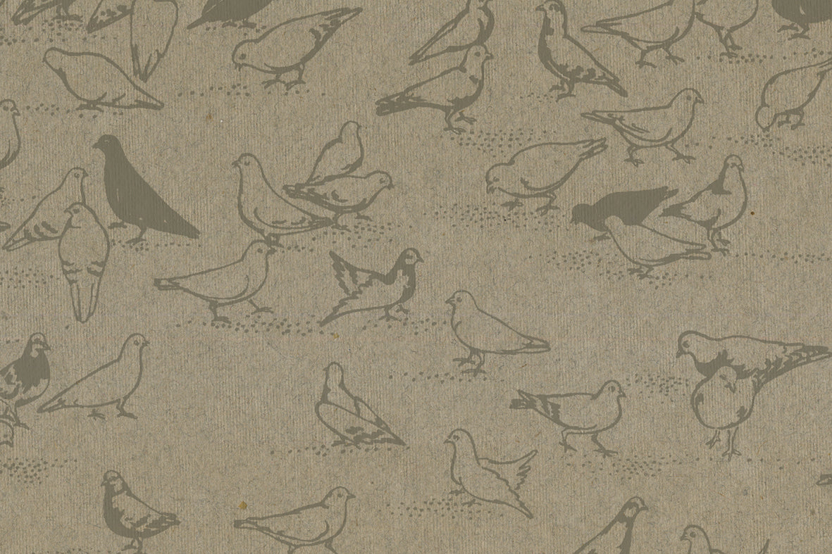 Gray Brown On Gray Pigeons Printed Handmade Paper Online