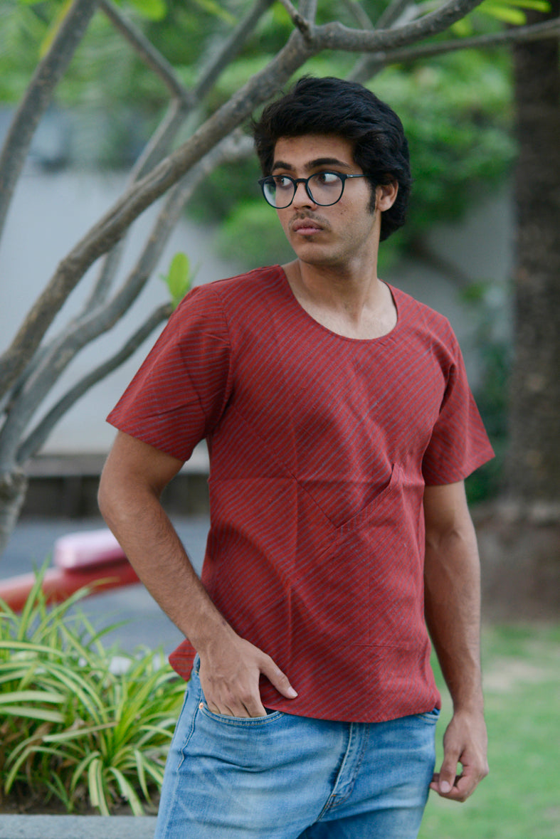 Printed Khadi Bundee Tshirt for Men Online