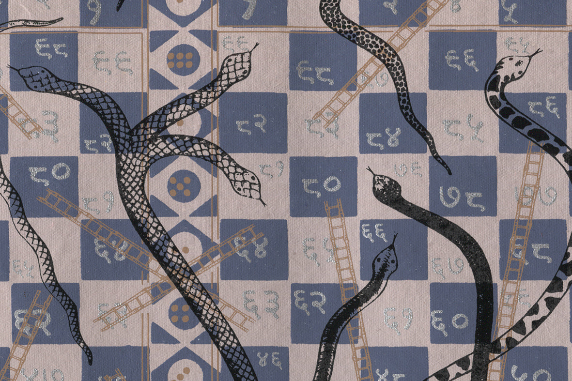 Chalk Pink Snake & Ladders Games Printed Handmade Paper Online