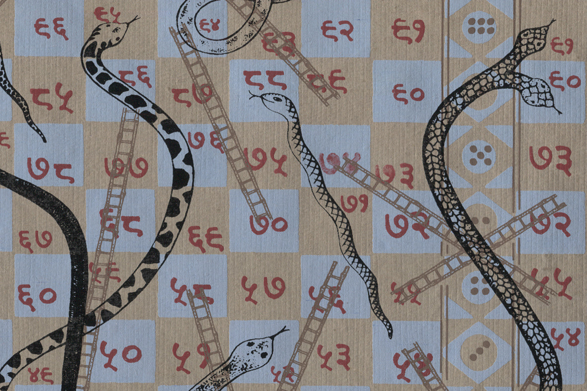 Lattle Brown Snake & Ladders Games Printed Handmade Paper Online