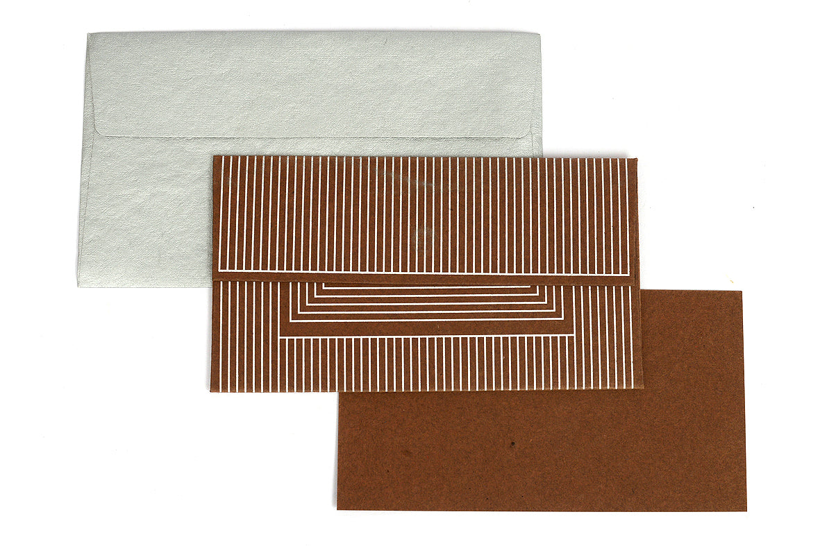 Art Deco (Stripes) Gift Envelope with Card, Set of 6, 7x4 each