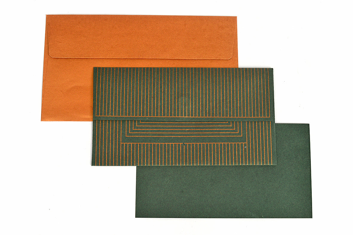 Art Deco (Stripes) Gift Envelope with Card, Set of 6, 7x4 each