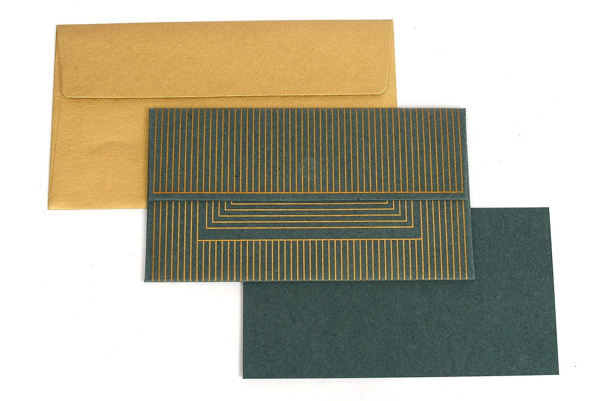 Art Deco (Stripes) Gift Envelope with Card, Set of 6, 7x4 each