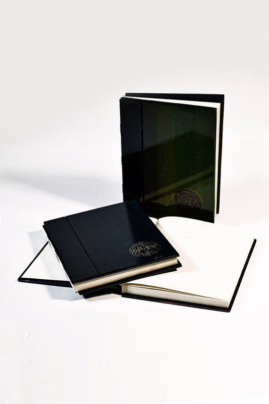 Notebook Vignetted Wood with Coin Emblem