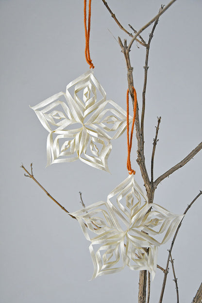 Christmas Objects Curled Paper Star, Set of 2