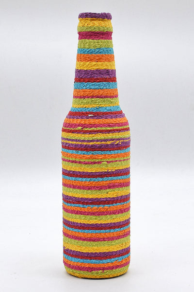 Paper Yarn Clad Recycled Glass Bottle