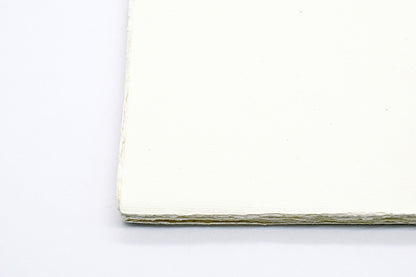 Champagne Silver & Gold Ink Splatter Japanese Binding Notebook, 6X8.5, Deckle-edged Pages