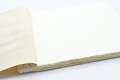 Pearl Black & Gold Ink Splatter Japanese Binding Notebook, 6X8.5, Deckle-edged Pages
