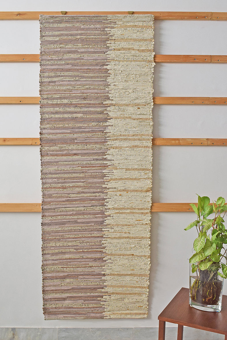 Wall Hanging: Double Gradient Paper Strips weave, 72x28