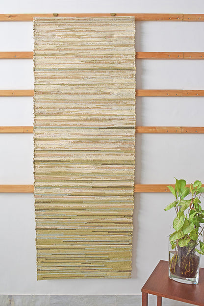 Wall Hanging: Ombre Paper Strips weave wall hanging, 28x73