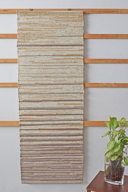 Wall Hanging: Ombre Paper Strips weave wall hanging, 28x73