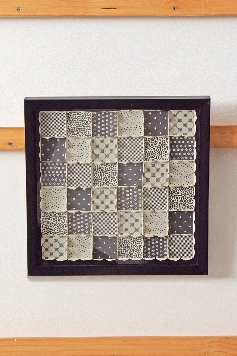 Black & White Grid Dot Texture Wall Art Hanging Online
