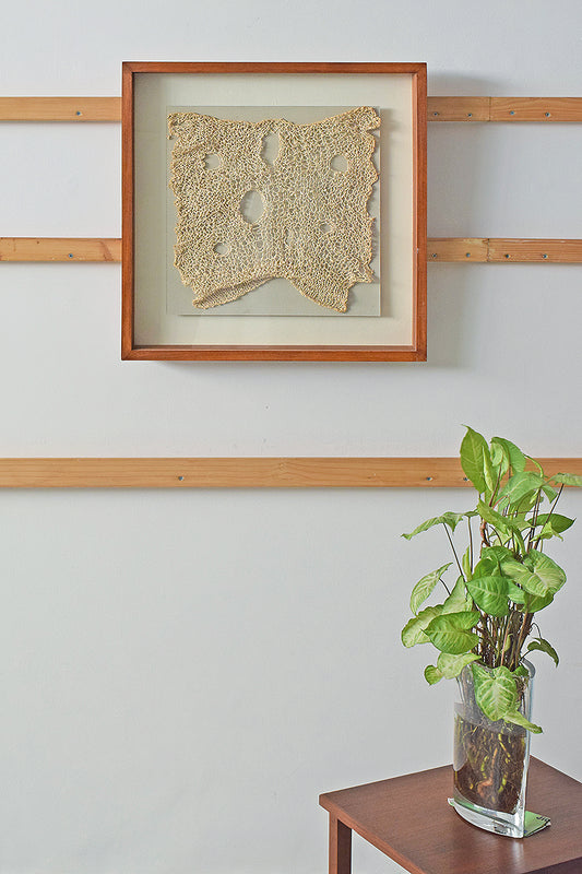 Framed Art: Knitted Paper Yarn, 21x21