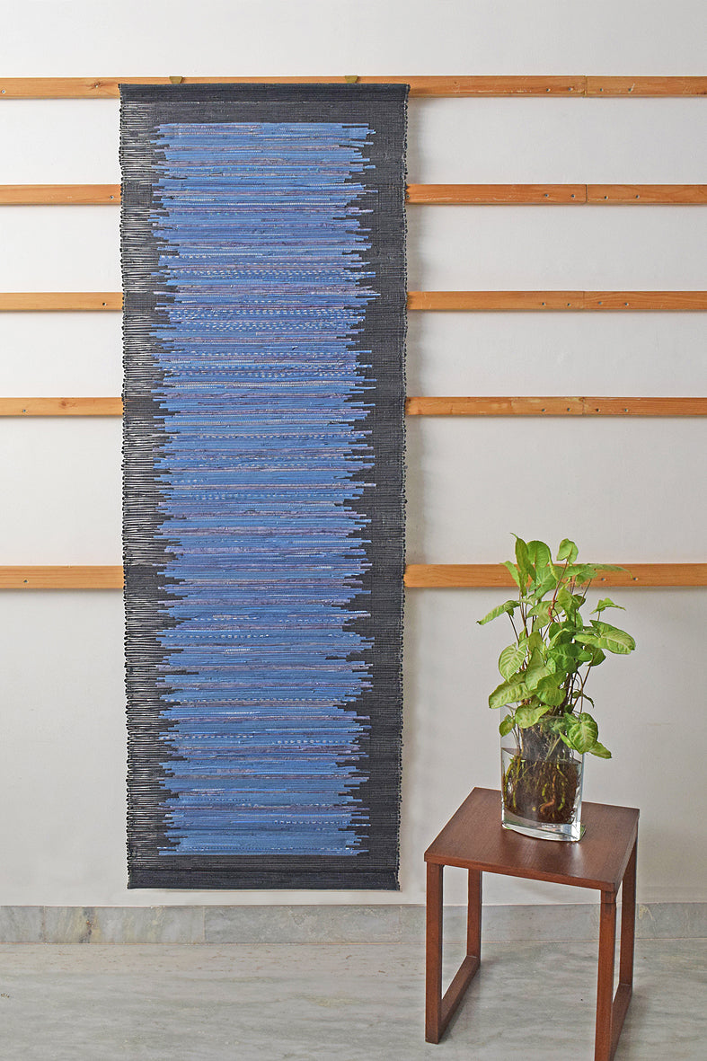 Blue & Black Paper Strip Weave Wall Art Hanging Online
