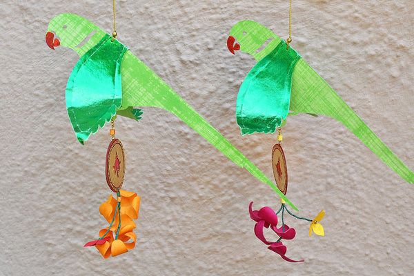  Handmade Paper Parrot Hanging with Flower Tassel & Ganjifa Online