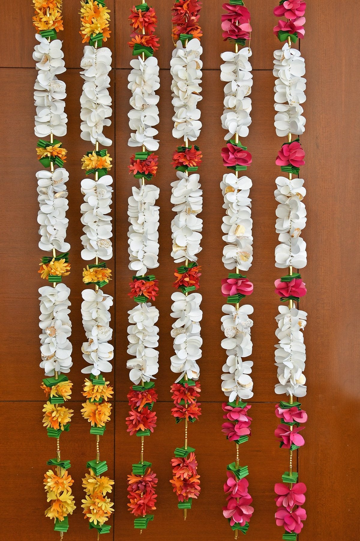 Gajra Paper Flower Garland, set of 2